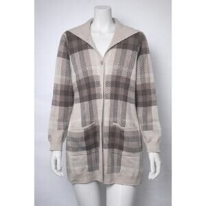 Isaac Mizrahi Live A676084 Plaid Button Front Cardigan Sweater Women [MP]